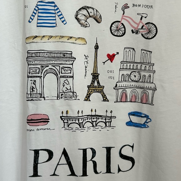 J Crew Factory NWT Paris Graphic Tee - Picture 2 of 7